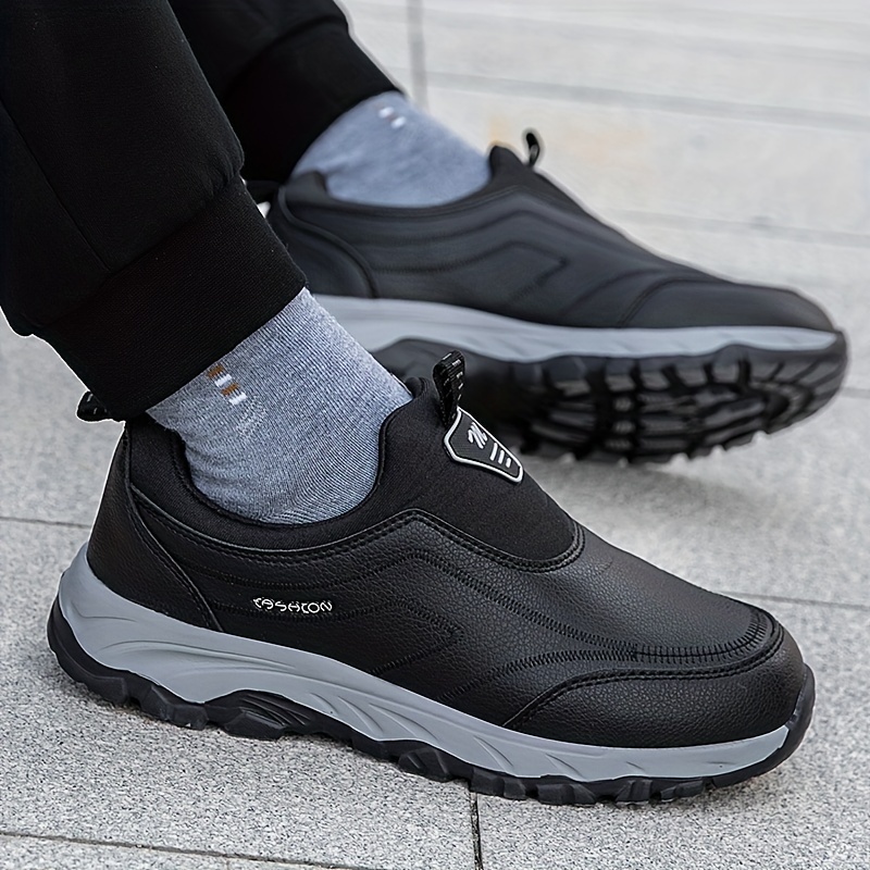 middle aged and elderly mens outdoor leisure walking shoes waterproof anti skid slip on dad shoes for sring autumn and winter details 2