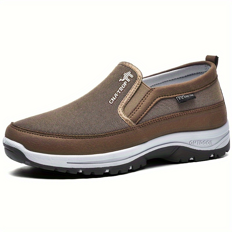 plus size mens knit breathable loafer shoes comfy non slip solid slip on sneakers for mens outdoor activities details 7