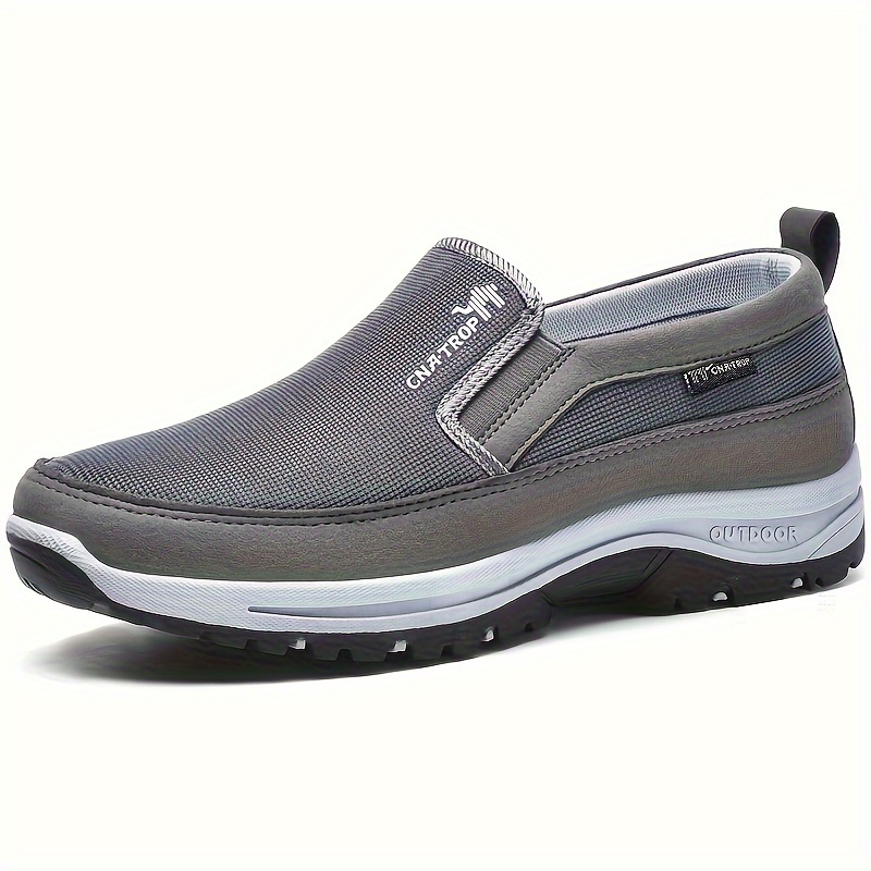 plus size mens knit breathable loafer shoes comfy non slip solid slip on sneakers for mens outdoor activities details 8