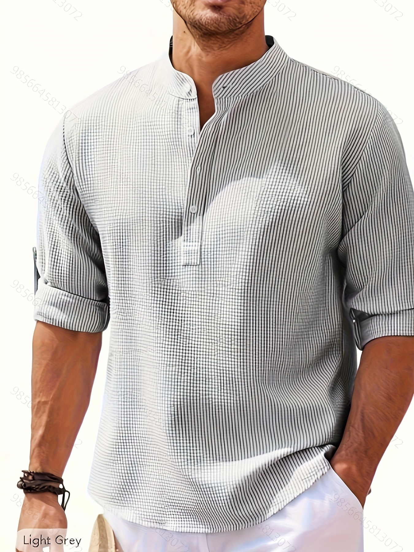 mens solid shirt casual breathable button up long sleeve tee top for city walk street hanging outdoor activities details 5