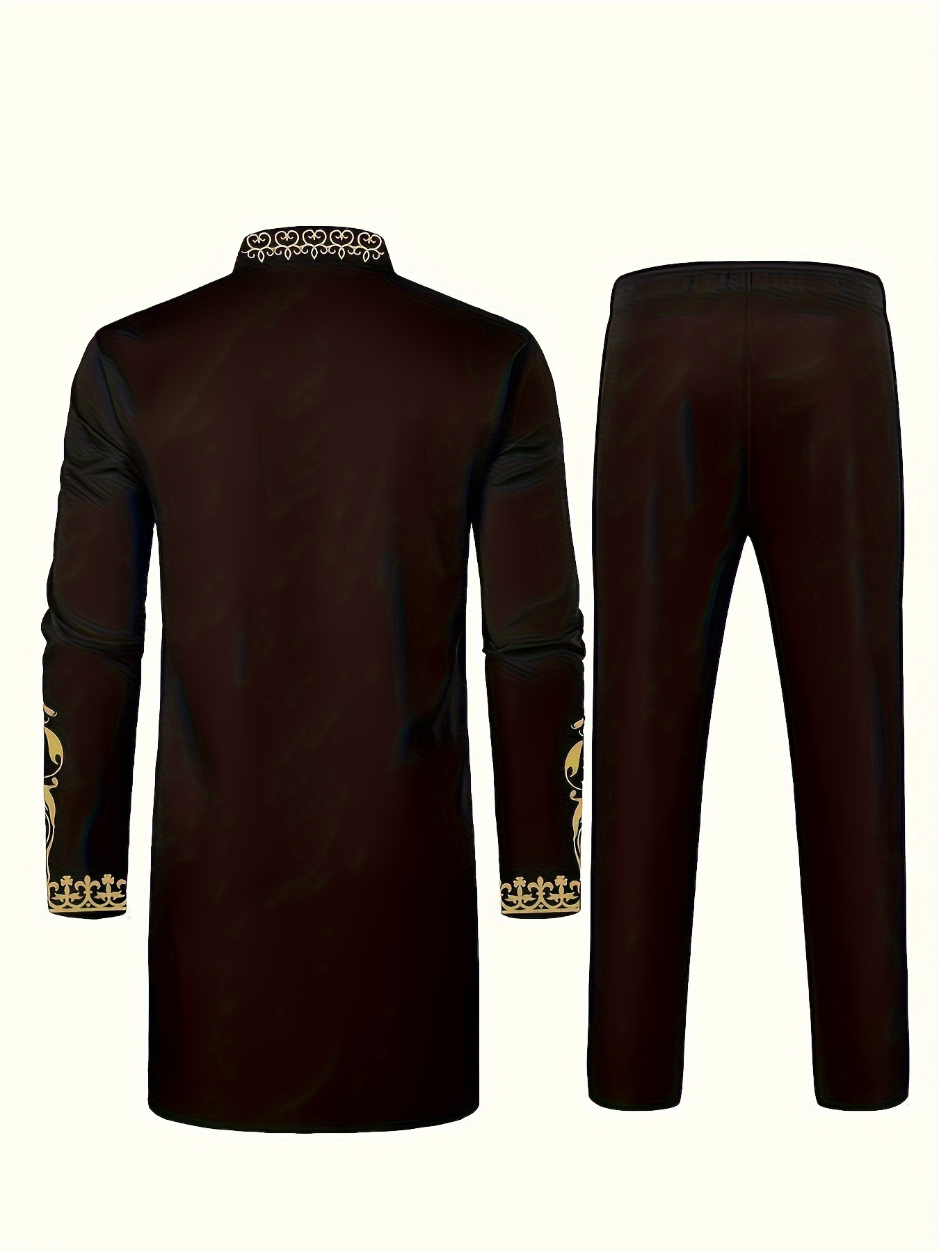 mens traditional long sleeve casual african lightweight long dress shirt cheongsam collar style details 1