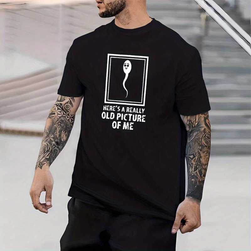 funny meme sperm print mens graphic design crew neck t shirt casual comfy tees tshirts for summer mens clothing tops for daily vacation resorts details 5