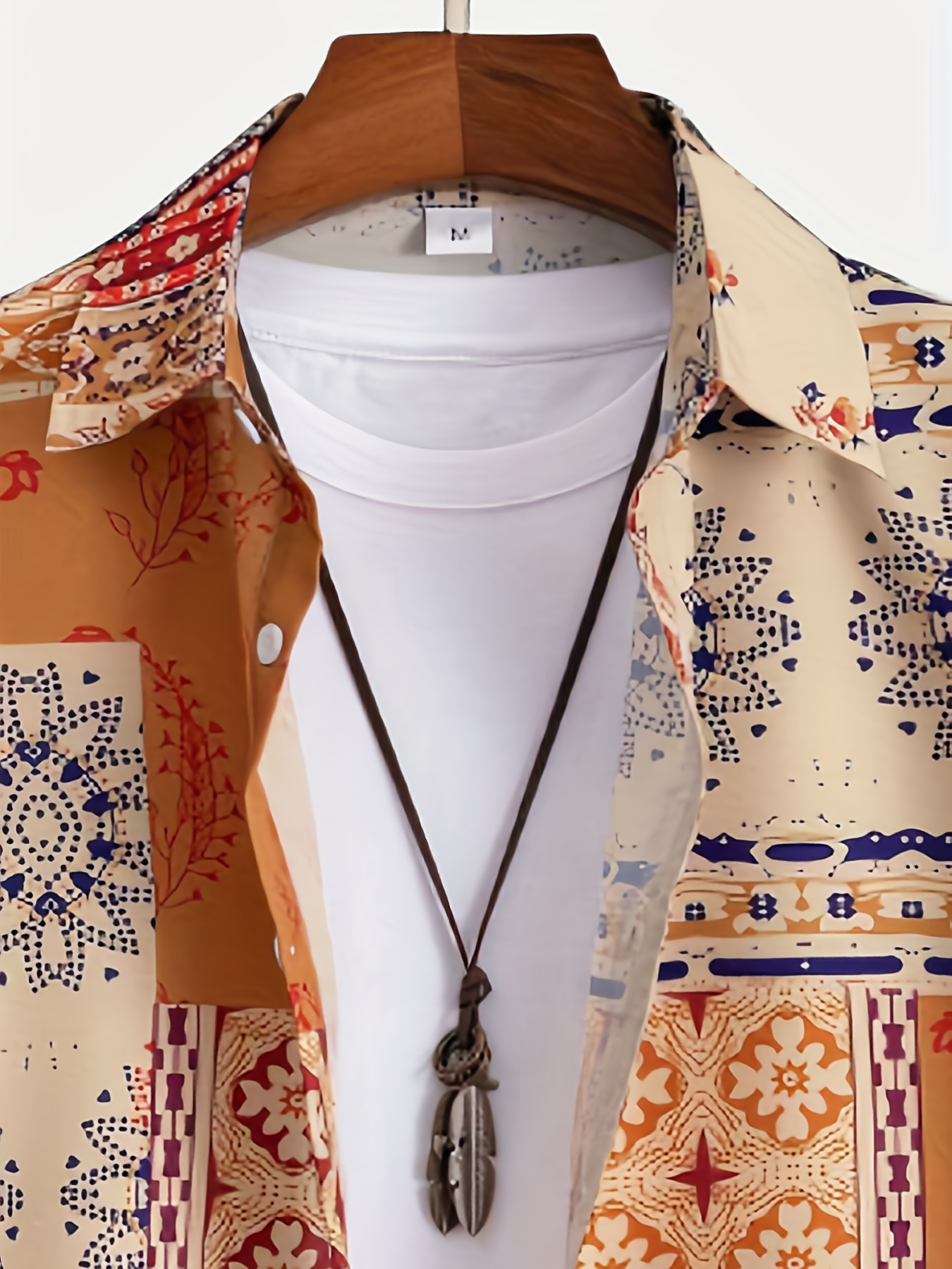 mens shirt top retro bohemian pattern print camp collar bowling shirts short sleeve closure summer hawaiian shirt male casual button up shirt for daily vacation resorts beach shirts for men details 7