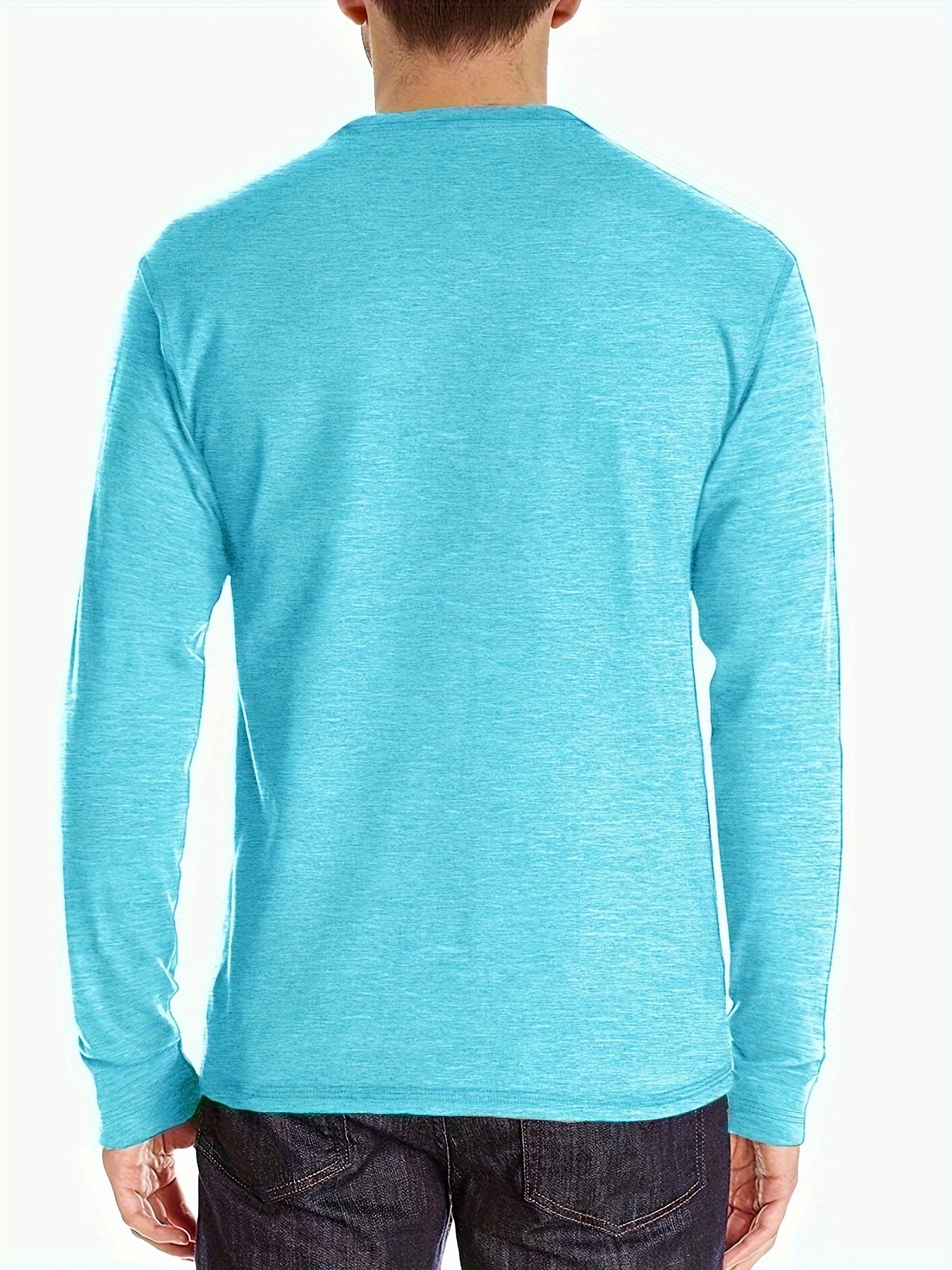 mens basic henley tee casual long sleeve henley t shirt with chest pocket tops for men details 6