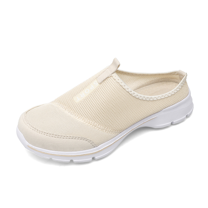 womens lightweight slip on half slippers solid color casual shoes details 4